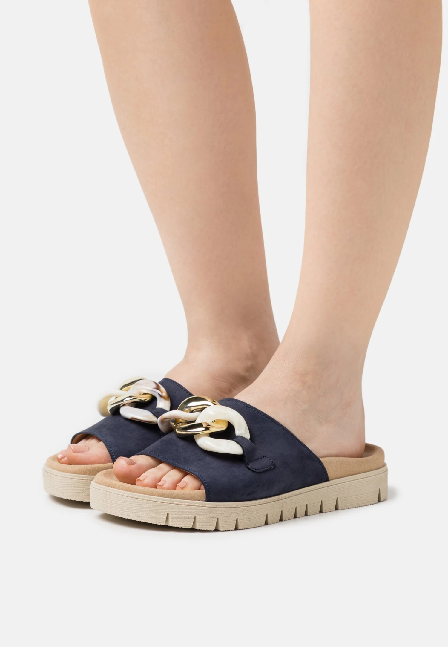 Gabor Mules - Blue/Beige 3 Gabor Mules - Blue/Beige