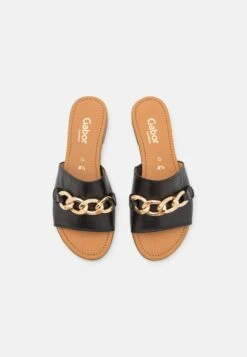 Gabor Comfort Mules - Schwarz/Gold -Gabor Sales Store 195bbd4af6024dfc8f2090866aa46504