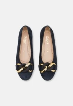 Gabor Comfort Ballet Pumps - Dark Blue/Uni Gold -Gabor Sales Store 24ee951df77e40f6bd624f737790b9bb