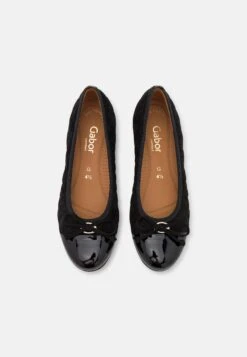 Gabor Comfort Ballet Pumps - Schwarz/Gold -Gabor Sales Store 606b32a8835b4c09af3783bcb30d055d
