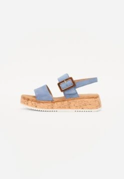Gabor Comfort Platform Sandals - Blue