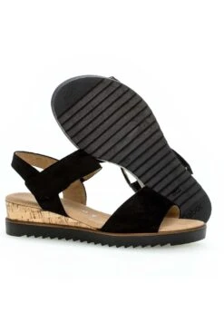 Gabor Comfort Wedge Sandals - Schwarz Kork/Schw -Gabor Sales Store 8e26a4f175284292bbc59e105568edbe