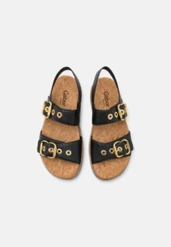 Gabor Comfort Platform Sandals - Schwarz/Gold -Gabor Sales Store 8fe009e523c74358a04b31ade4c70321