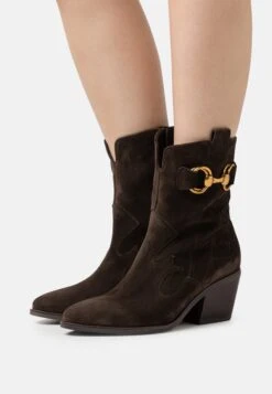 Gabor Comfort Classic Ankle Boots - Brown/Gold