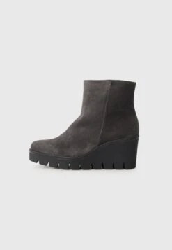 Gabor Wedge Ankle Boots - Dark Grey